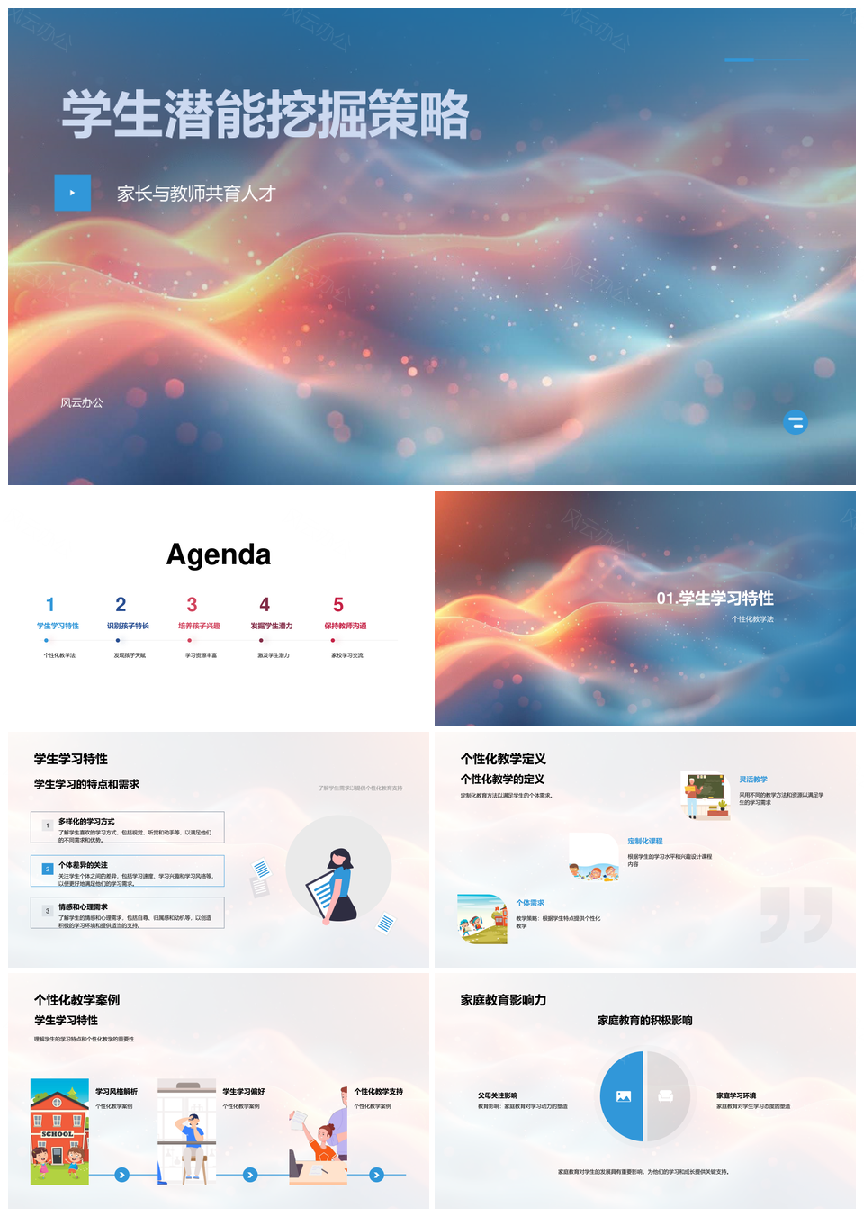 家校合作挖掘学生潜能个性特长资源激励PPT模板