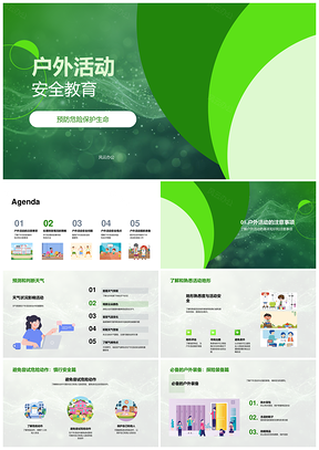 户外安全防范危险应急处理天气预判护生命PPT模板