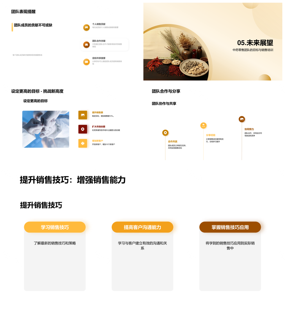 中药零售团队月度目标完成与销售数据总结PPT模板