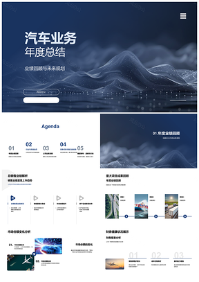 2025汽车业务年度总结销售市场财务全球趋势技术法规竞争分析PPT模板