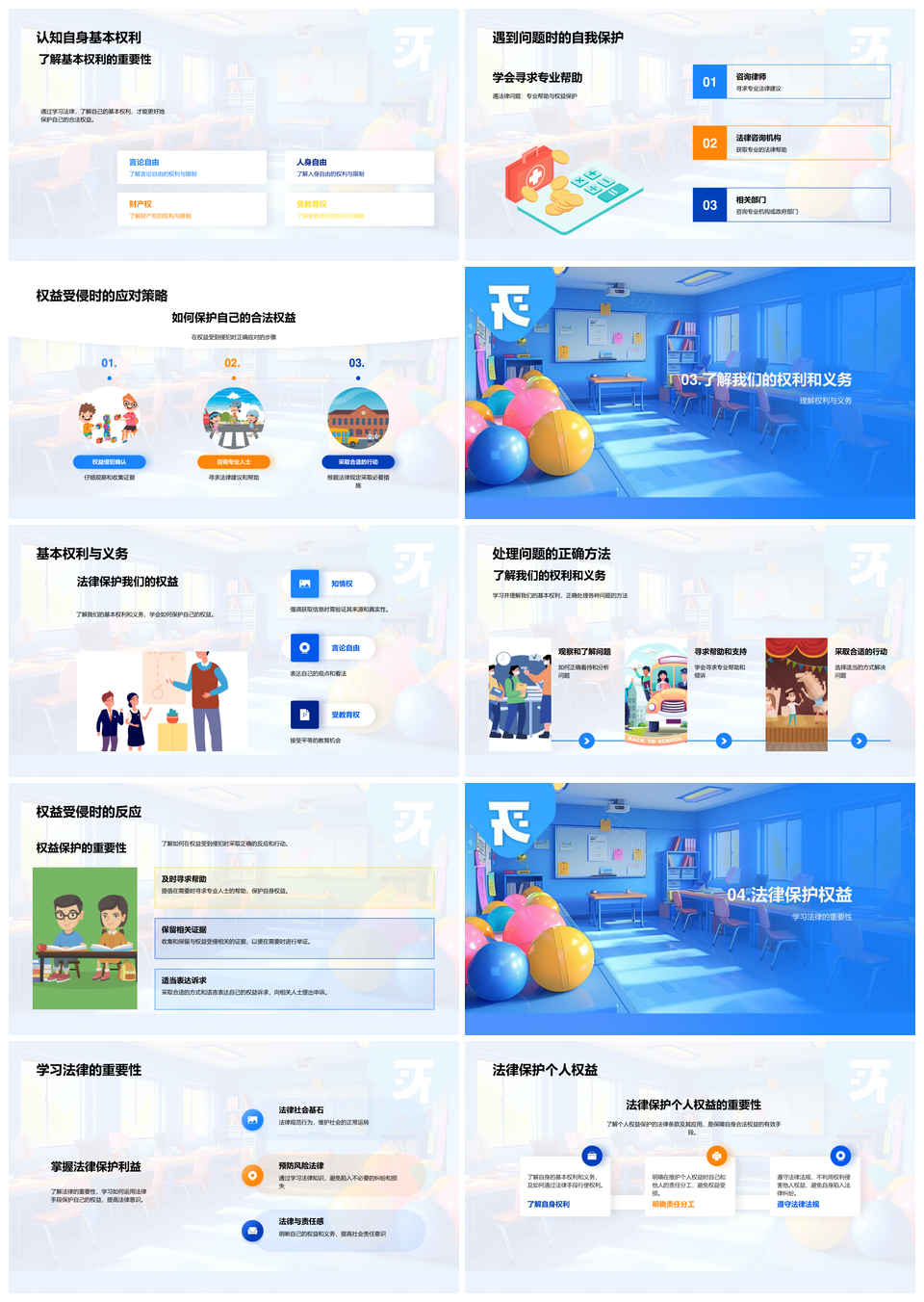 法治基础教育权益保护权利义务解析PPT模板