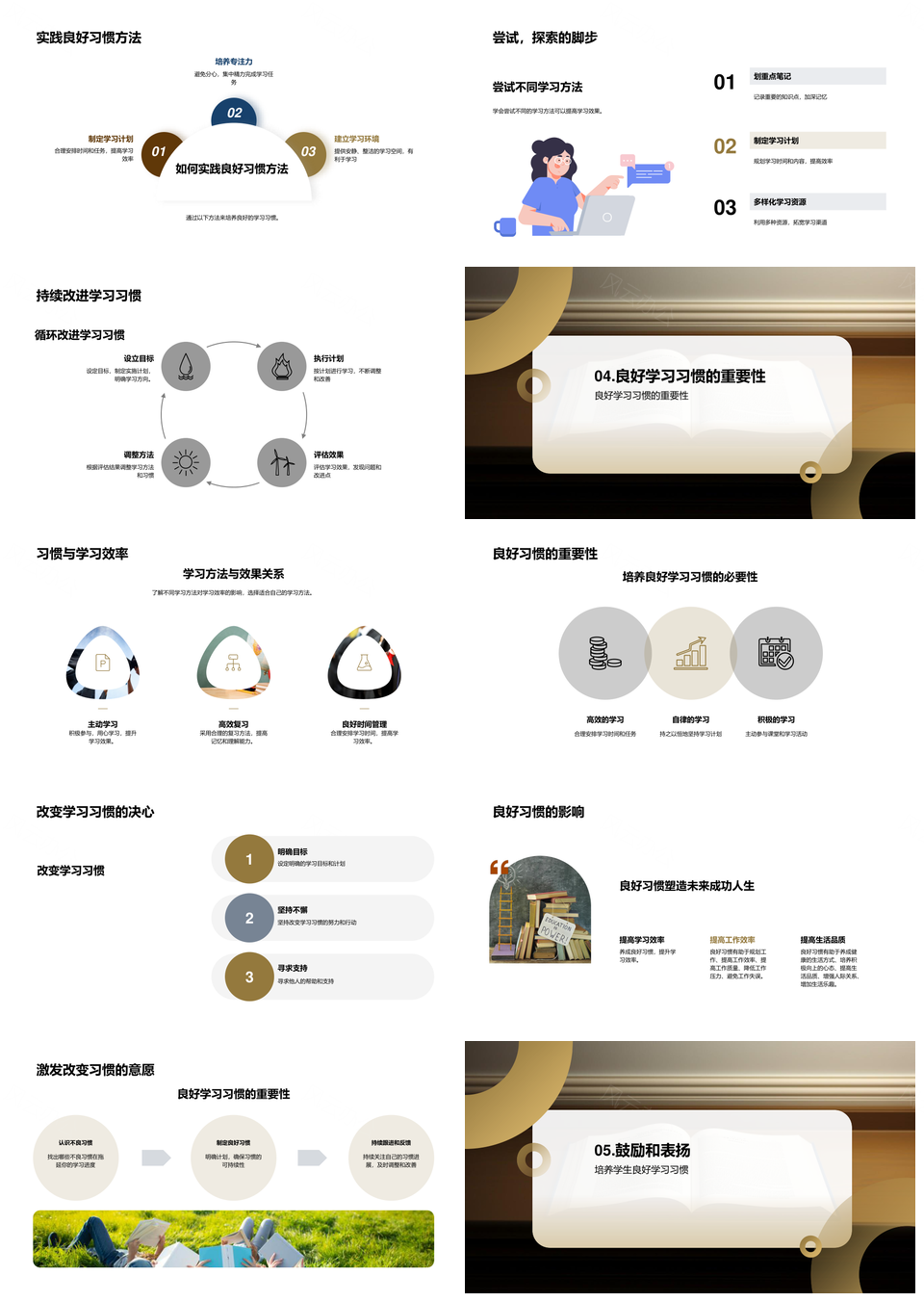 学习新态度改变习惯提升效率PPT模板