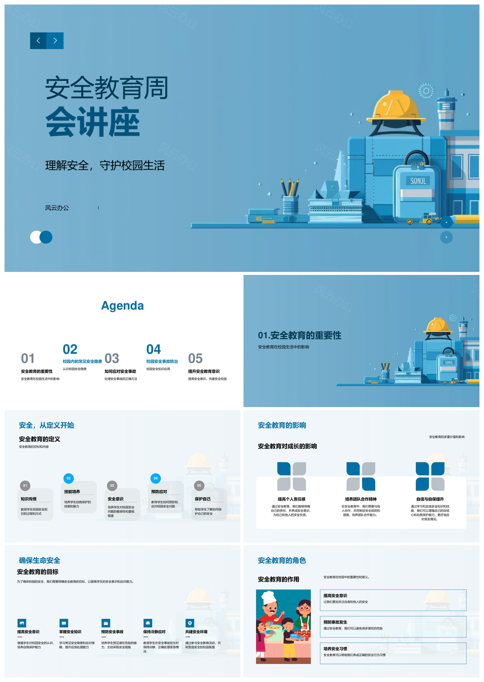 校园安全教育隐患事故预防应对知识PPT模板