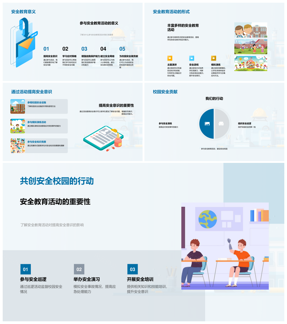 校园安全教育隐患事故预防应对知识PPT模板