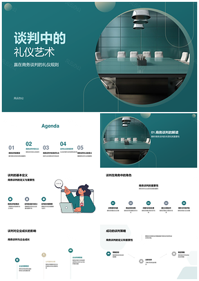 商务谈判礼仪艺术助力企业成长PPT模板