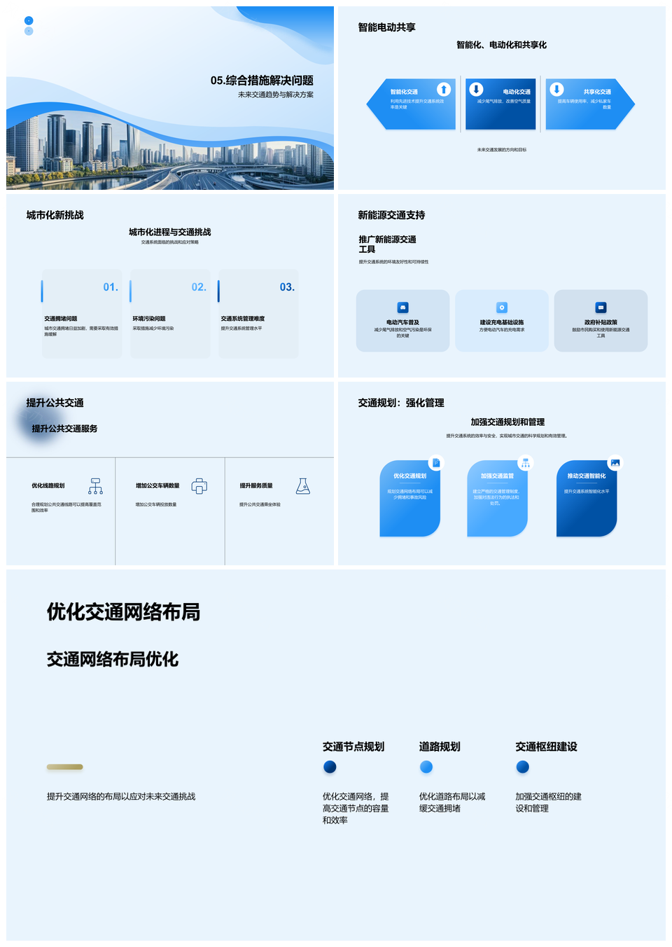 未来交通智能电动共享应对拥堵污染挑战PPT模板