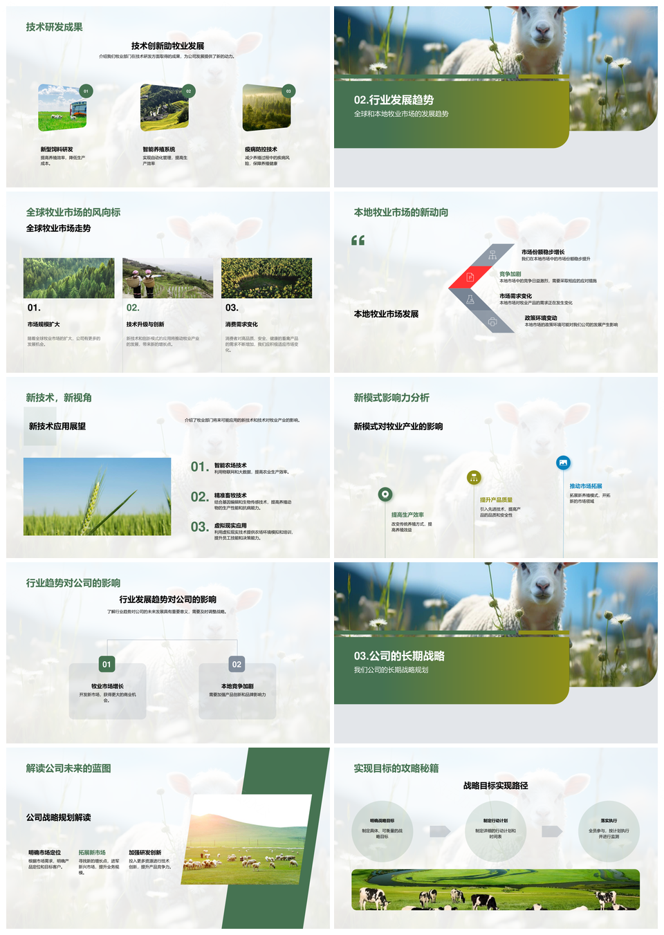 牧业前景挑战机遇创新研发市场拓展PPT模板