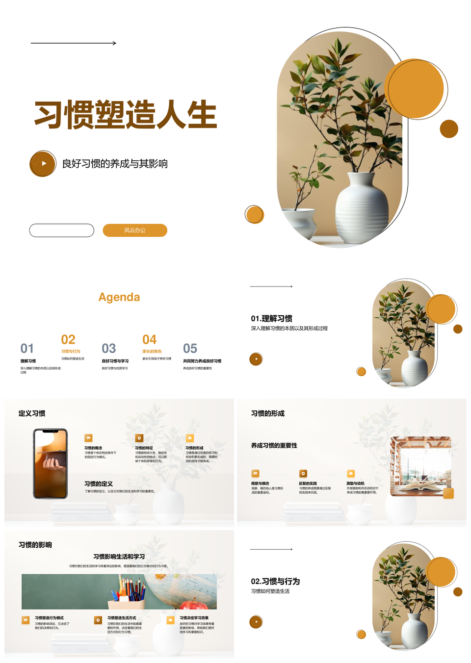 良好习惯家长教育塑造人生行为模式PPT模板