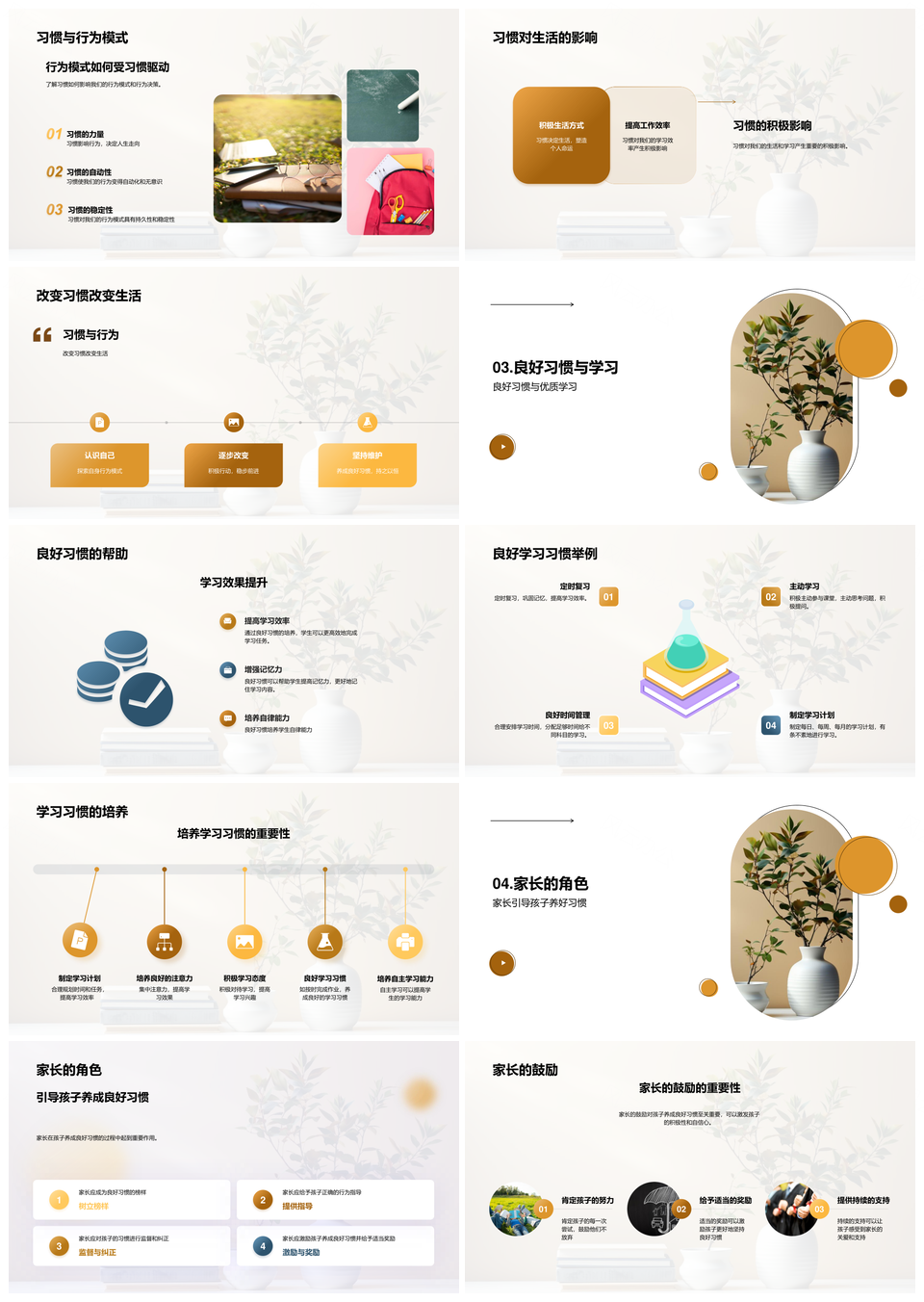 良好习惯家长教育塑造人生行为模式PPT模板