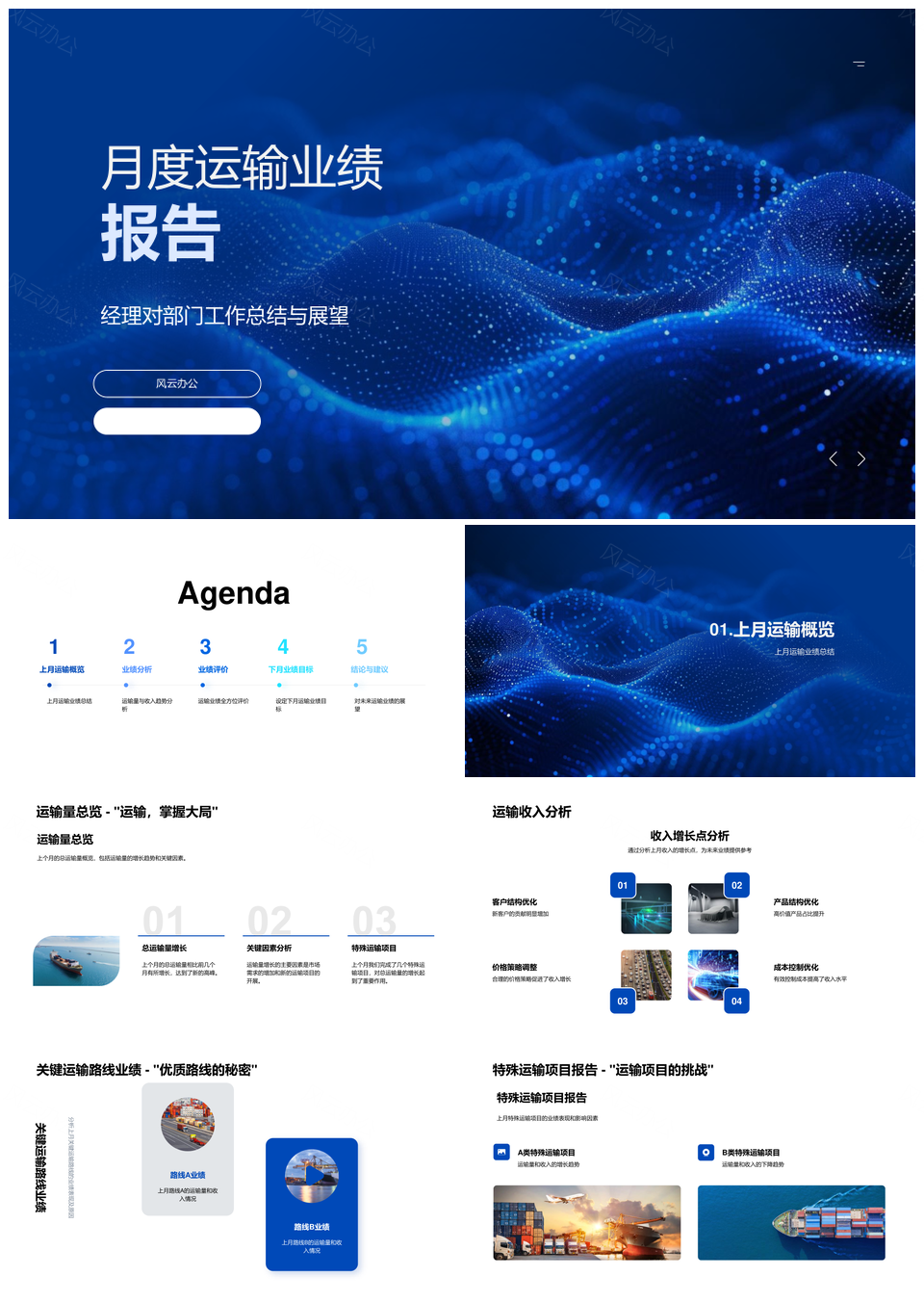 2025月度运输业绩量收趋势分析及市场评价PPT模板