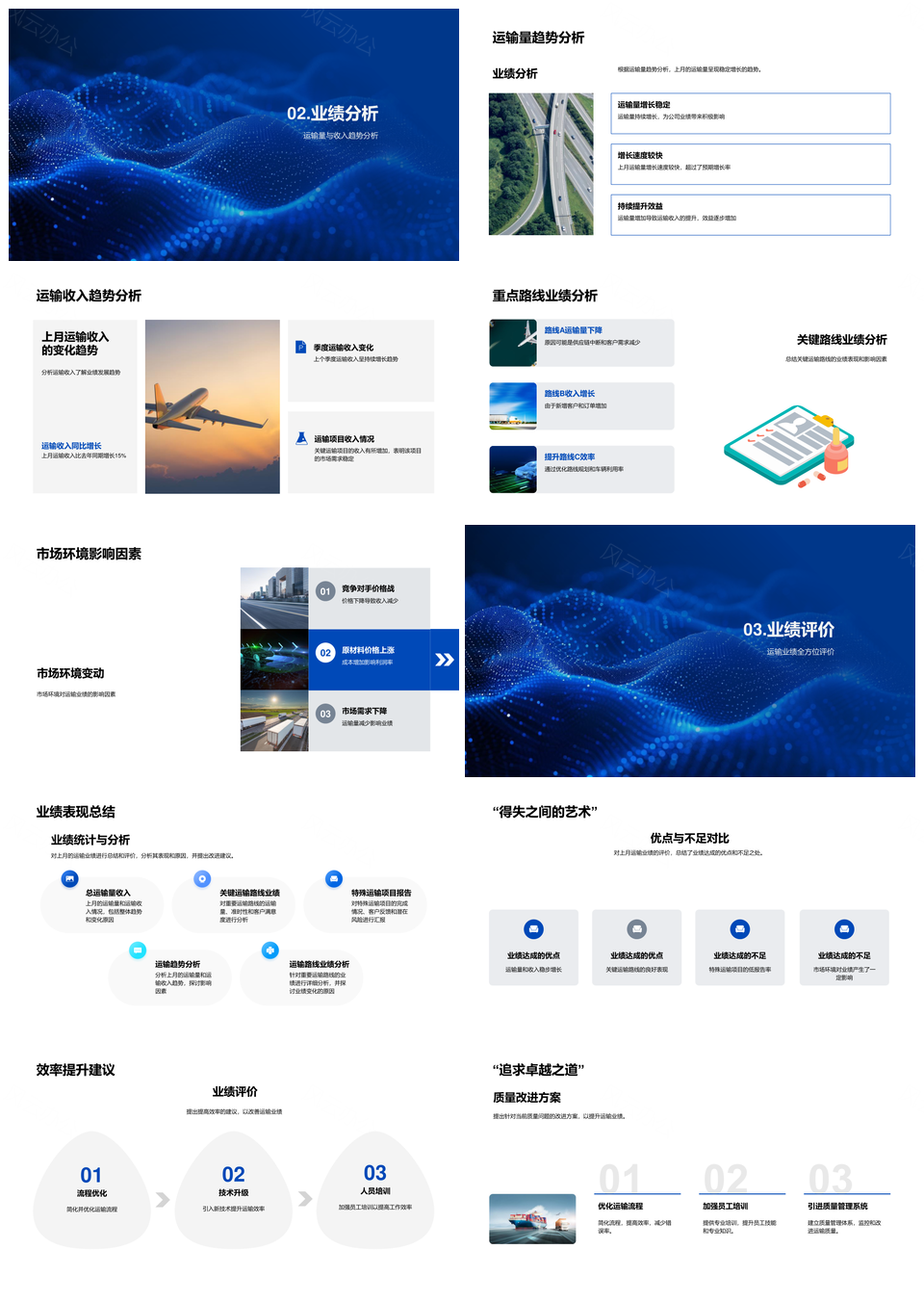 2025月度运输业绩量收趋势分析及市场评价PPT模板
