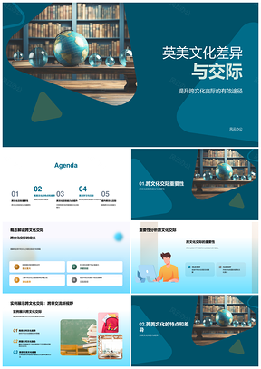 英美文化差异与跨文化交际学习实践PPT模板