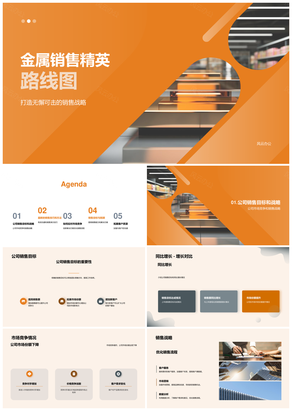 金属矿产品批发销售策略团队经理分享演示路线图PPT模板