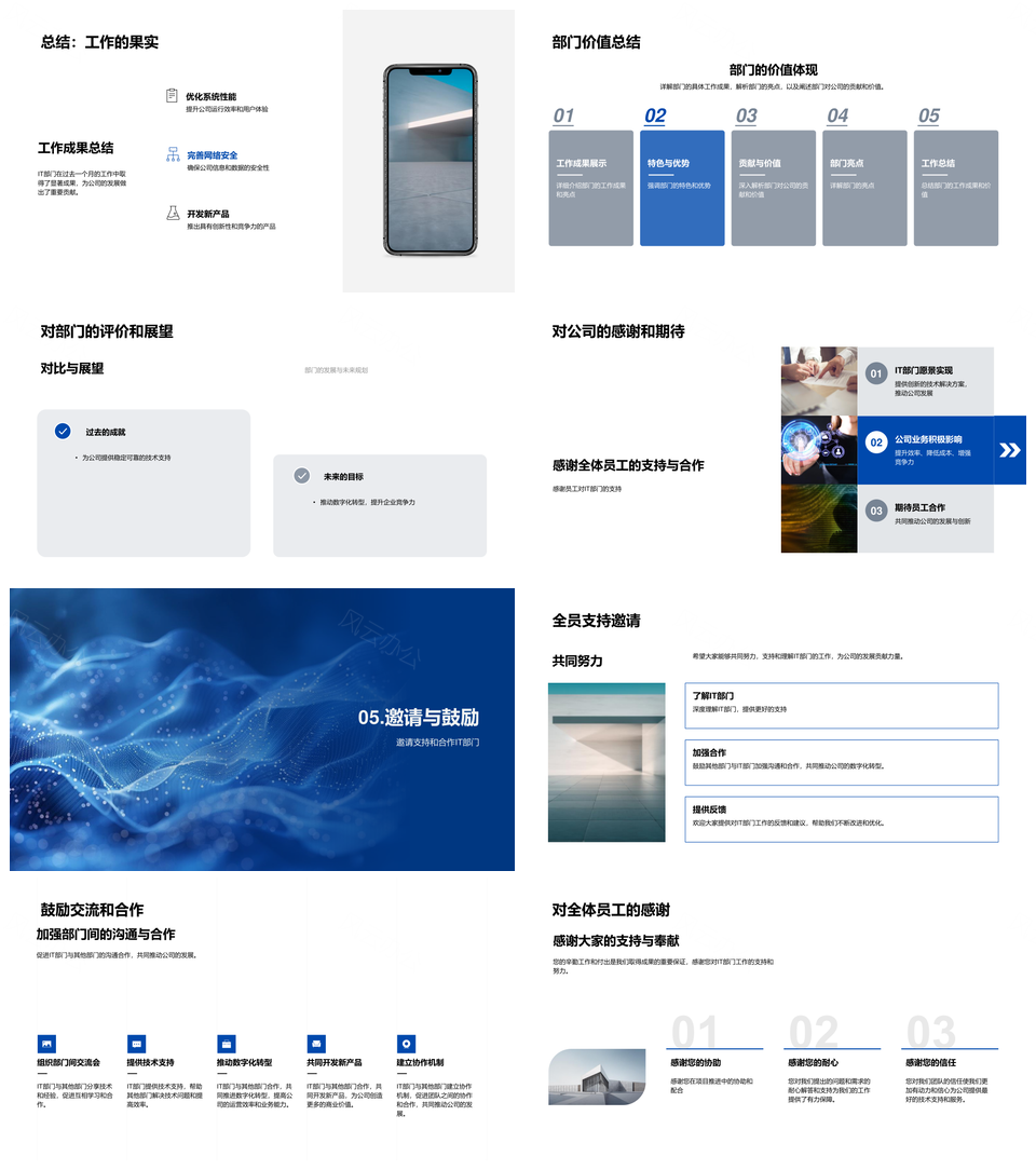IT部门月报成果亮点贡献价值流程特色PPT模板