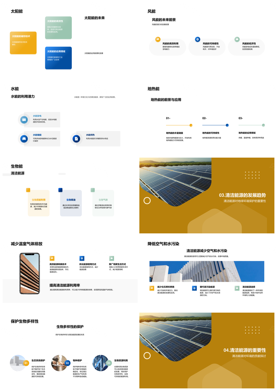 清洁能源多形式优势助力可持续发展PPT模板