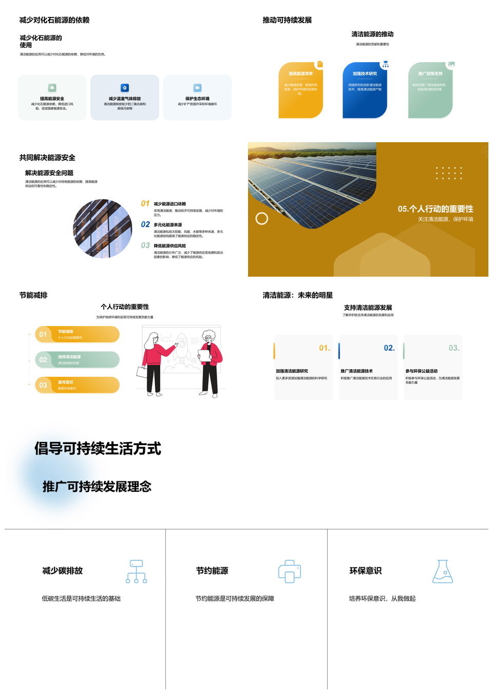 清洁能源多形式优势助力可持续发展PPT模板