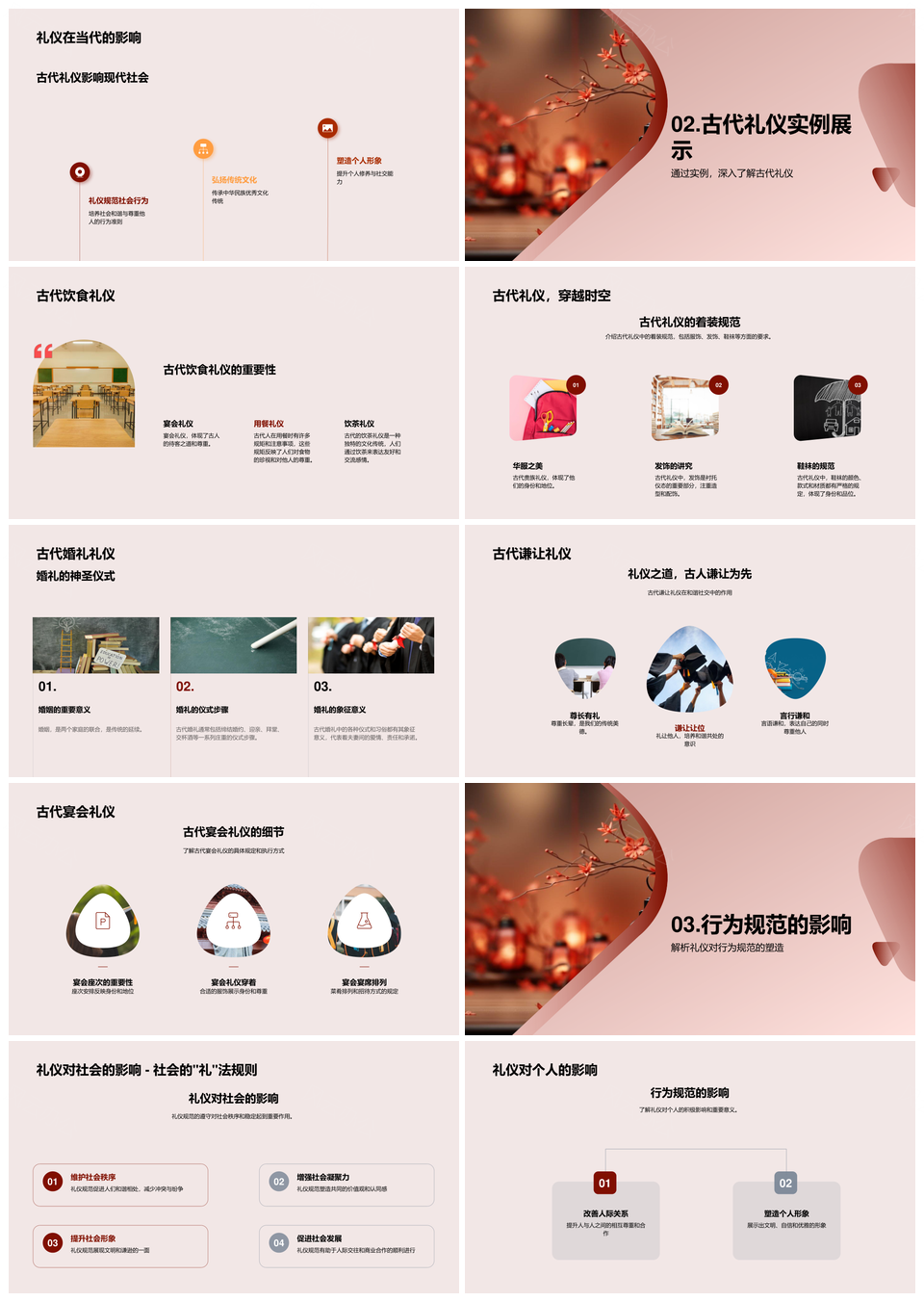 古代礼仪历史源流与行为规范PPT模板