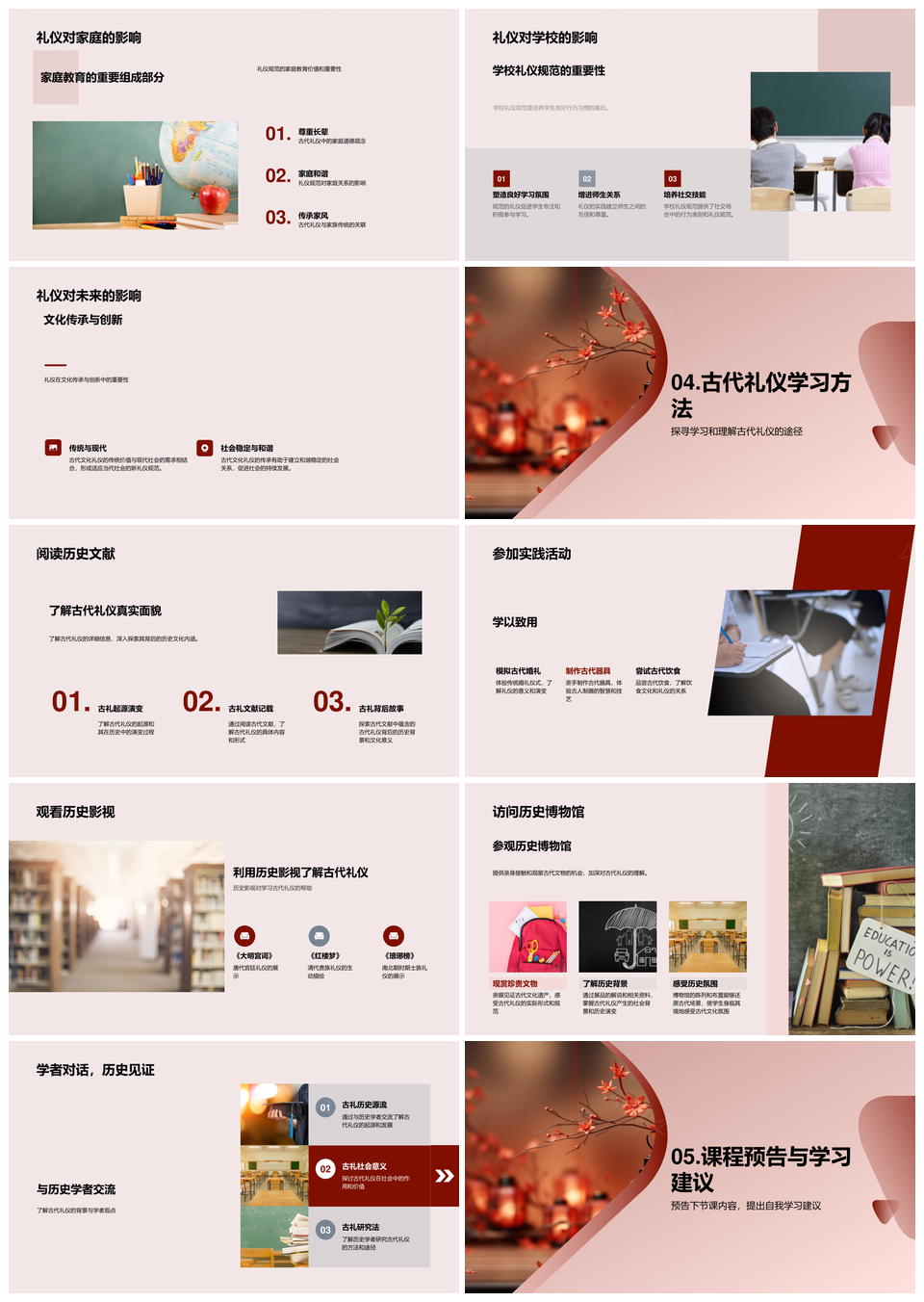 古代礼仪历史源流与行为规范PPT模板