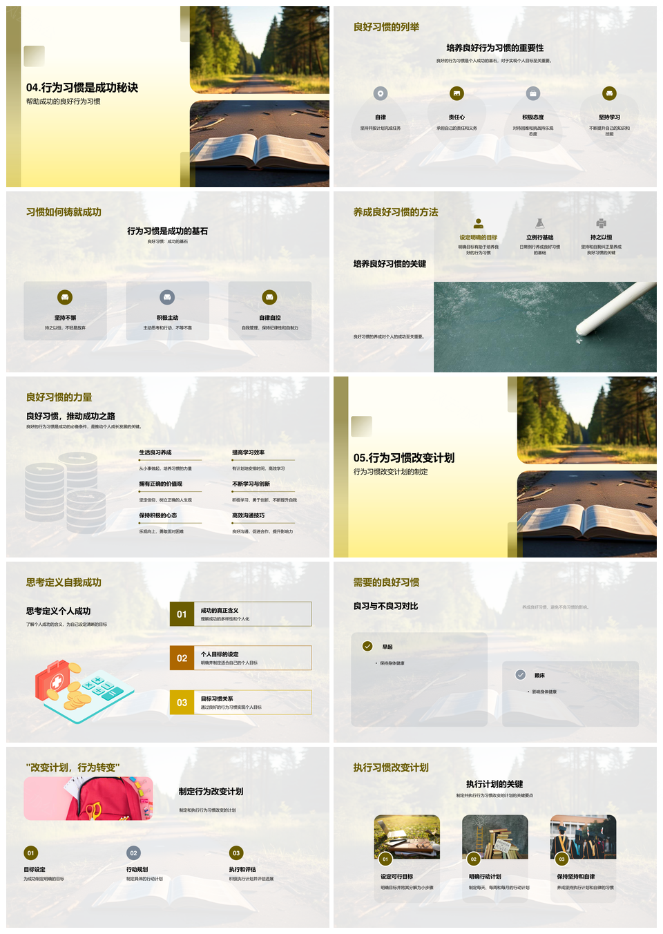 良好习惯与目标设定成功之路PPT模板