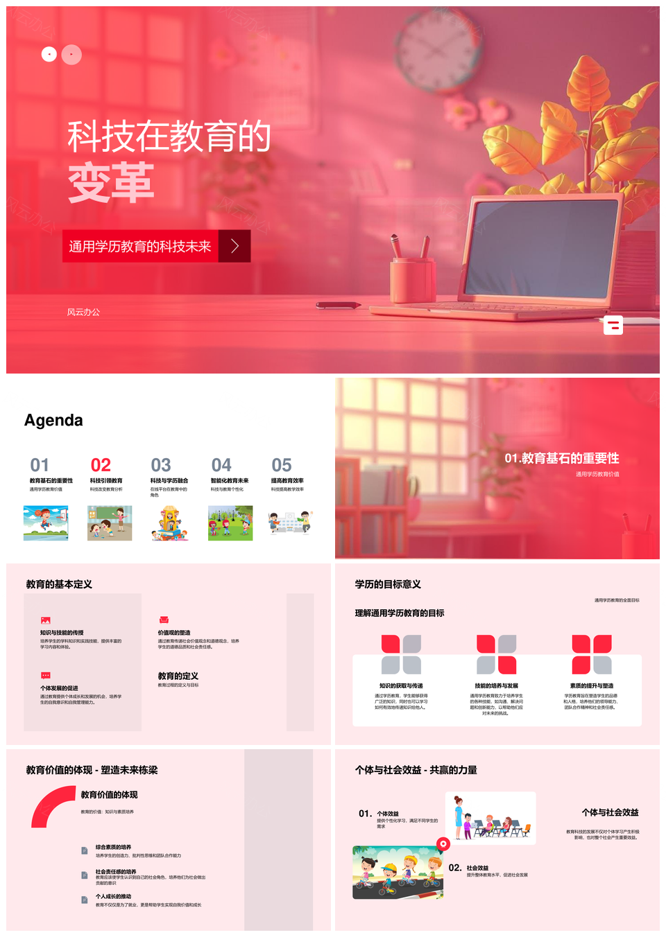 2025科技教育变革在线平台智能个性化教学PPT模板