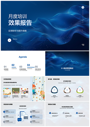 月度培训项目效果评估反馈与改进计划PPT模板
