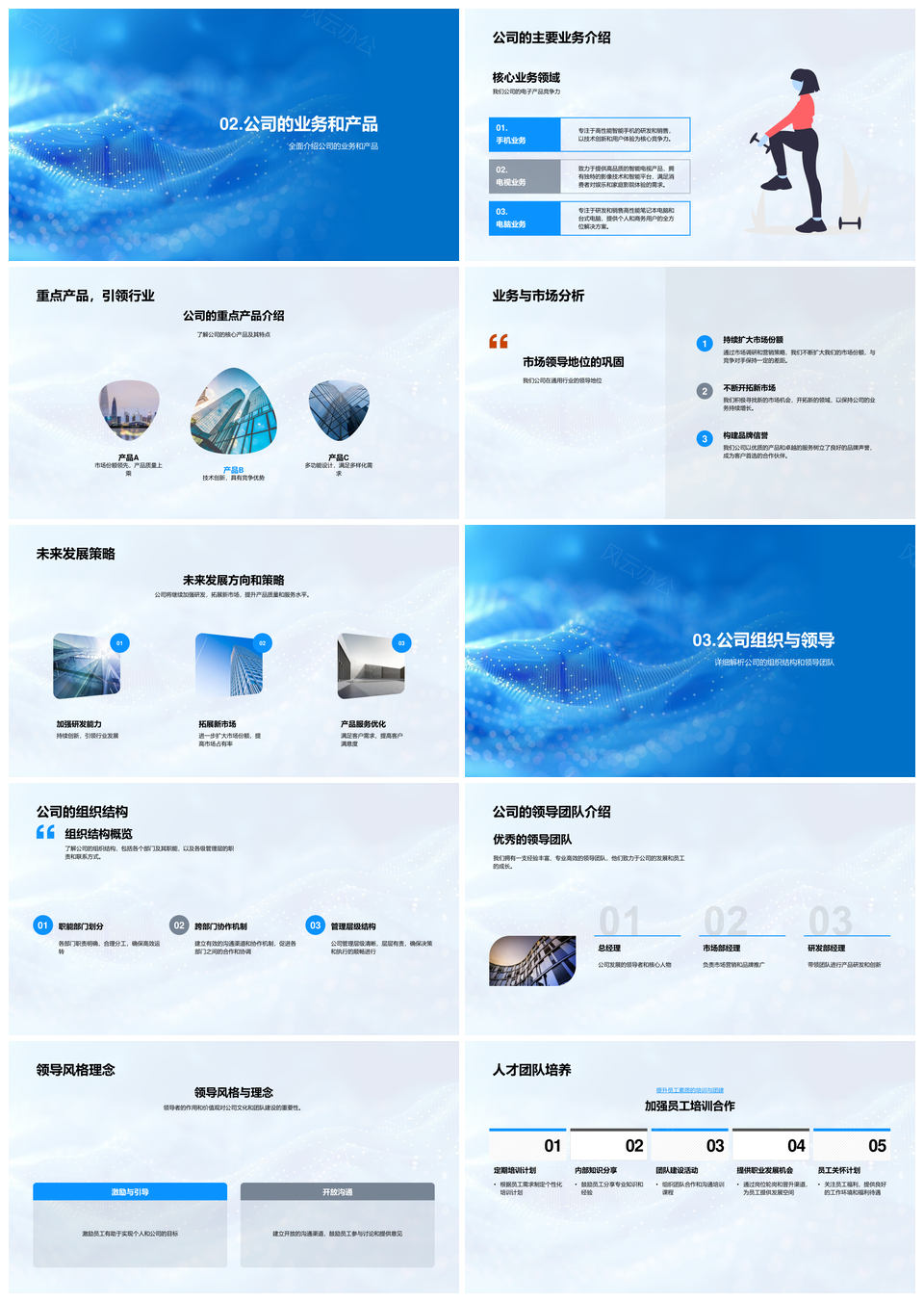 公司年度工作规划与创立历程组织结构PPT模板