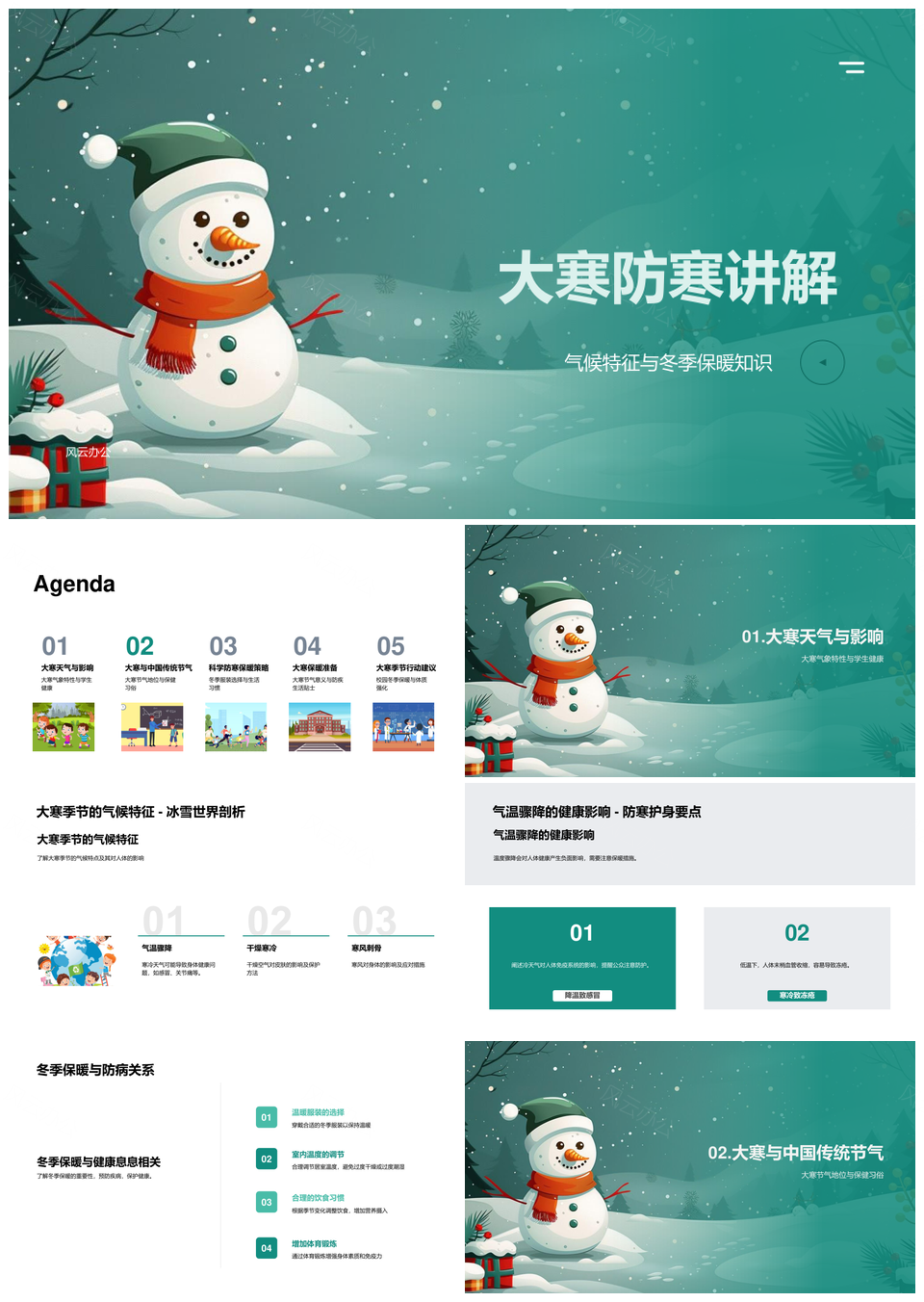 大寒节气防寒保暖措施指南PPT模板