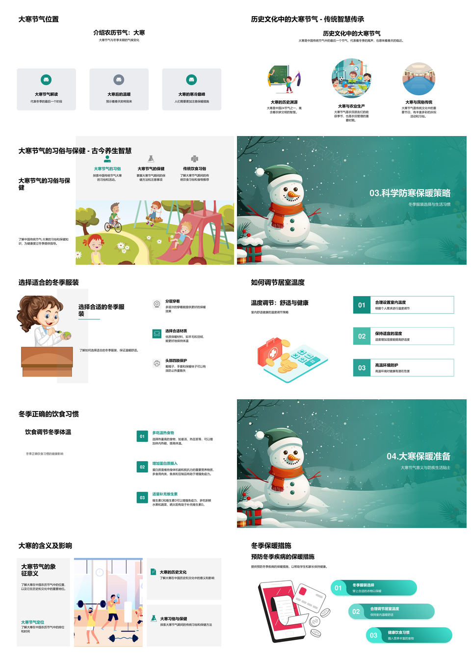 大寒节气防寒保暖措施指南PPT模板