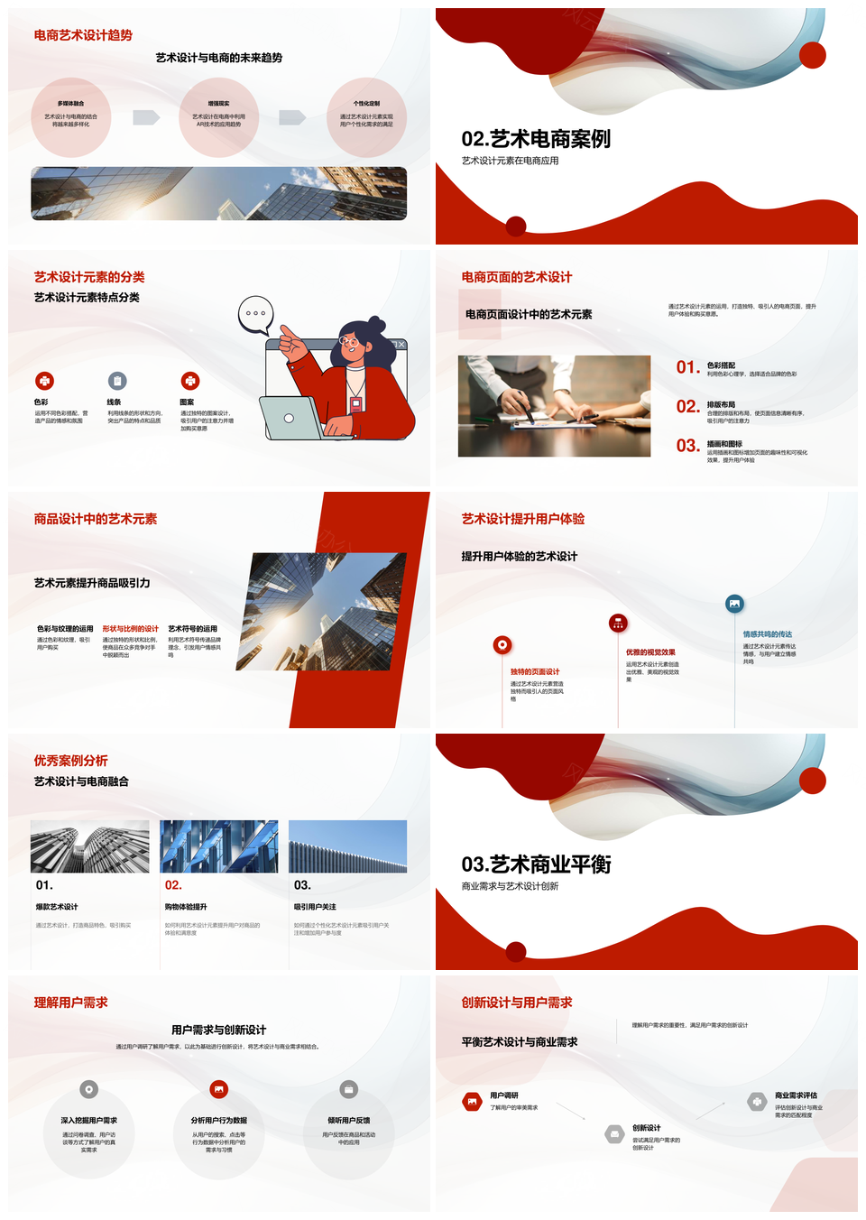 电商艺术设计创新融合用户商业需求PPT模板