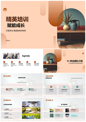精英专业团队培训成长成功案例赋能PPT模板
