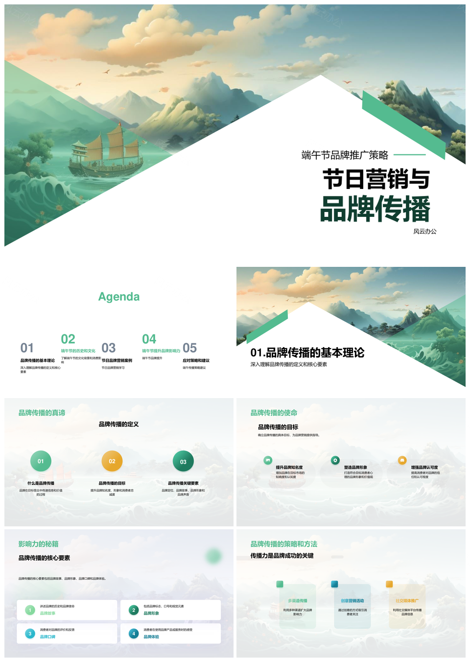 端午节龙舟品牌营销推广策略PPT模板