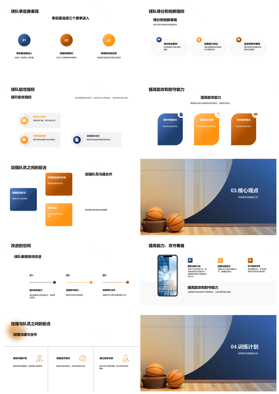 篮球赛事数据解析球队战绩得分进击冠军路PPT模板