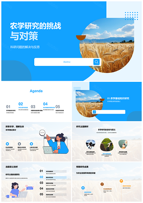 农学研究挑战与小麦田应对策略PPT模板