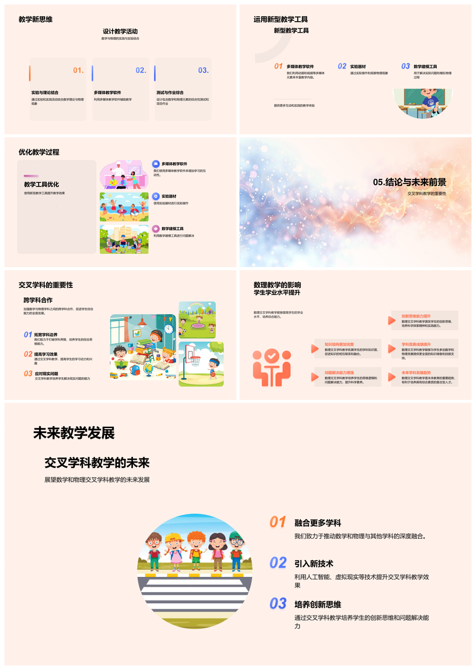 初中数理融合交叉学科创新教学实验多媒体综合测试PPT模板