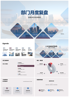 部门经理月度复盘业绩分析未来规划行业趋势竞动态PPT模板