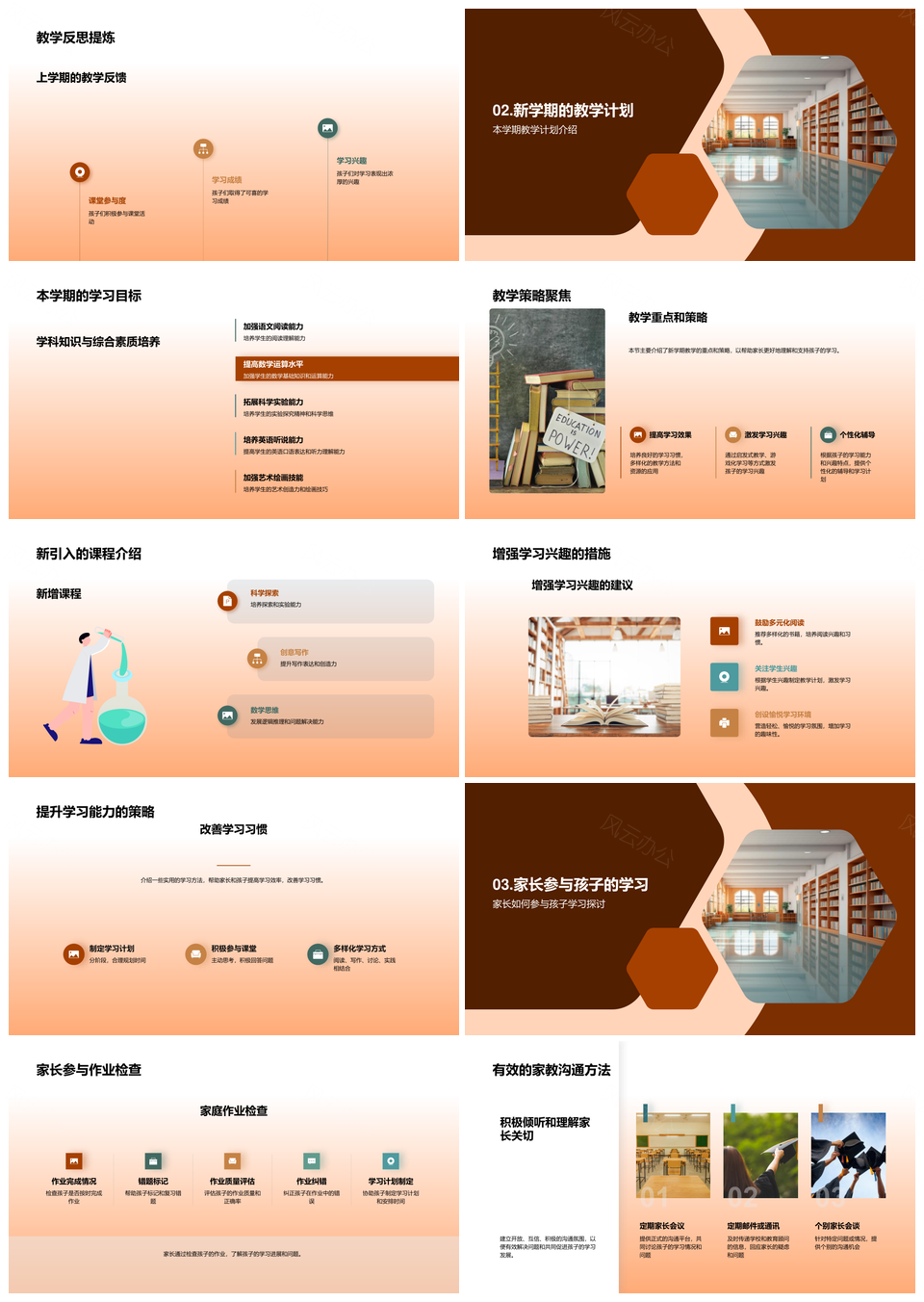 五年级家校共育学业提升家长会PPT模板