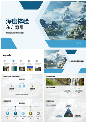 东方古建奇景绿色深度体验特色之旅PPT模板