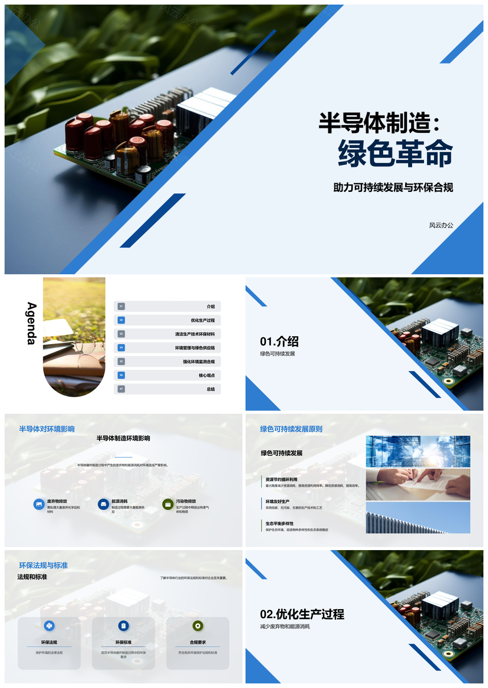 半导体绿色制造减排降耗促可持续发展PPT模板