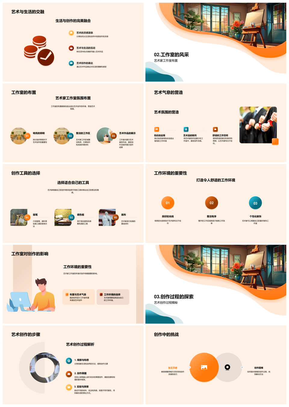 艺术家创作日常灵感生活与工作室环境探秘PPT模板