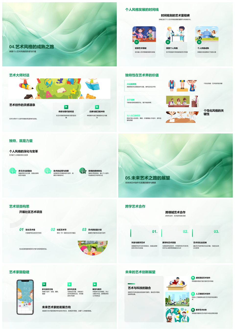 艺术理论流派演变与个人创作影响研究PPT模板