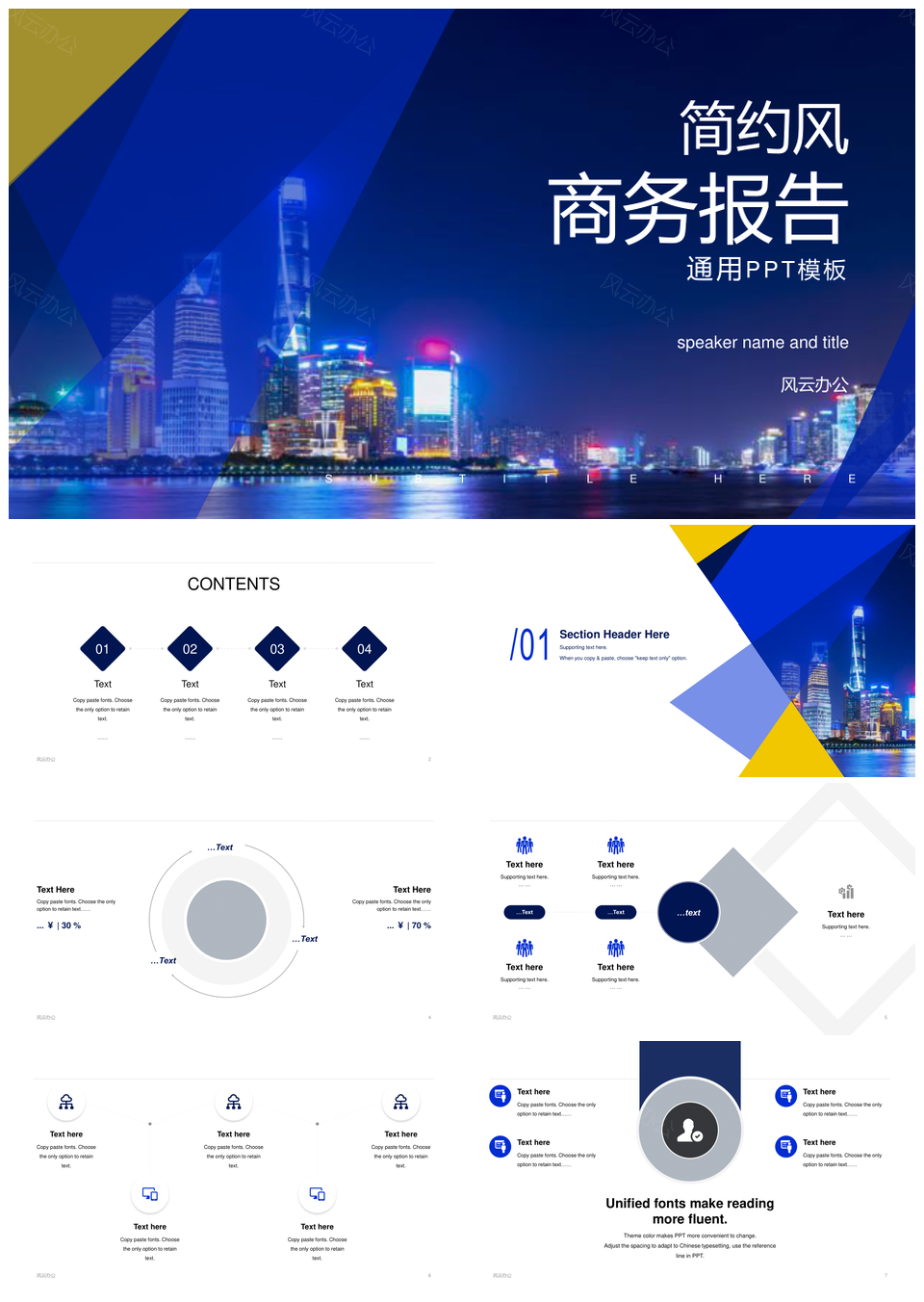 蓝色简约商务房地产商业计划书报告PPT通用模板