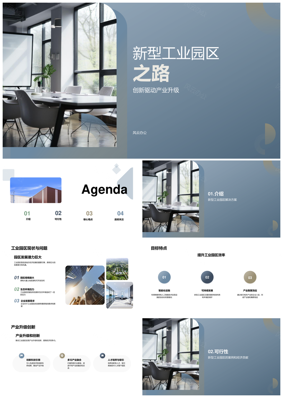 新型工业园区创新驱动产业升级经济贡献PPT模板