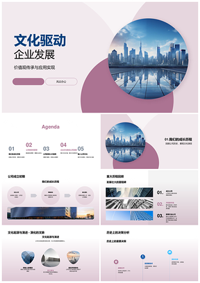 文化驱动企业发展历程使命愿景核心价值观决策PPT模板
