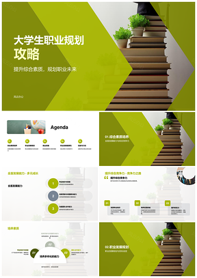 大学生职业规划与素质能力培养教育发展PPT模板