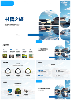 书旅阅魅作者故事知途启思PPT模板