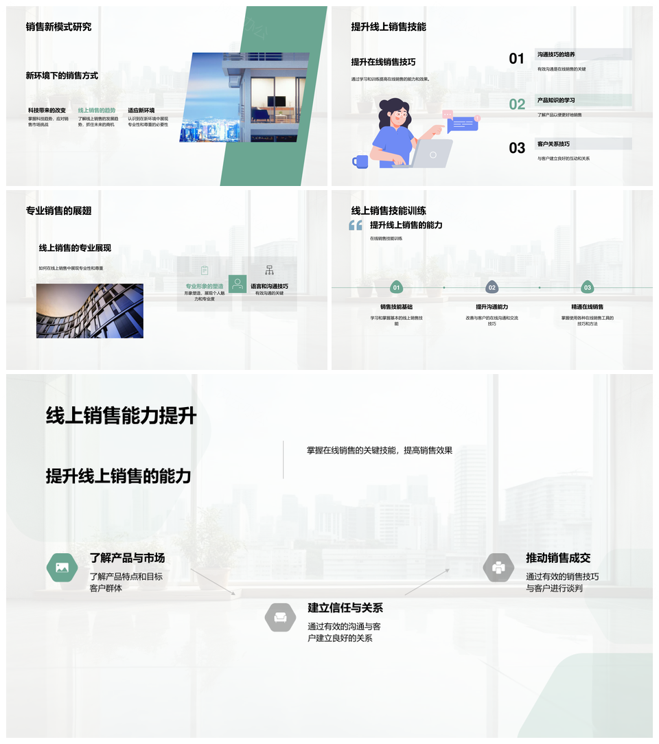 科技融合重塑线上销售策略商务礼仪PPT模板