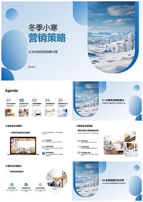 冬季小寒文化消费产品优化景观营销策略PPT模板