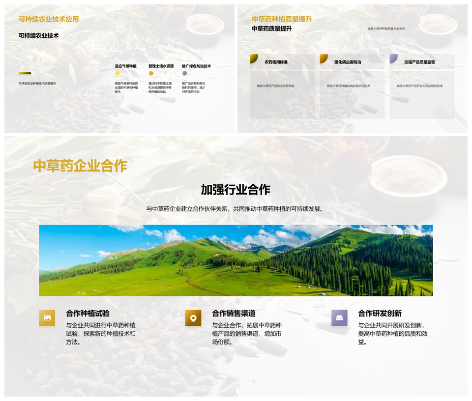 生态无农药中草药种植可持续发展PPT模板