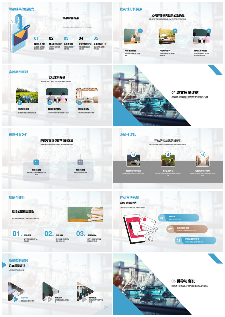 科研论文研究方法与实验显微数据分析PPT模板
