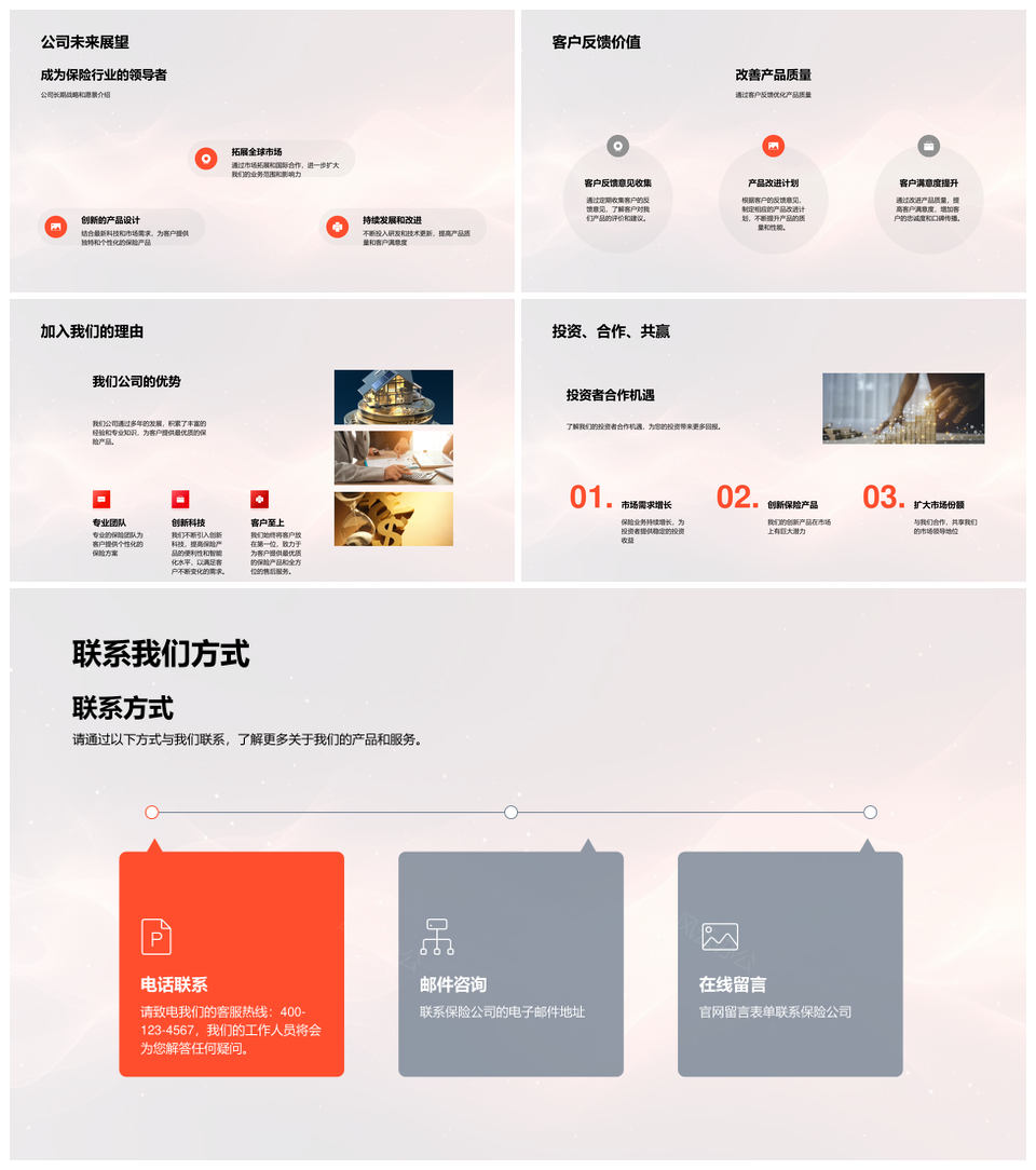 保险产品报告科技赋能服务优势市场竞争PPT模板